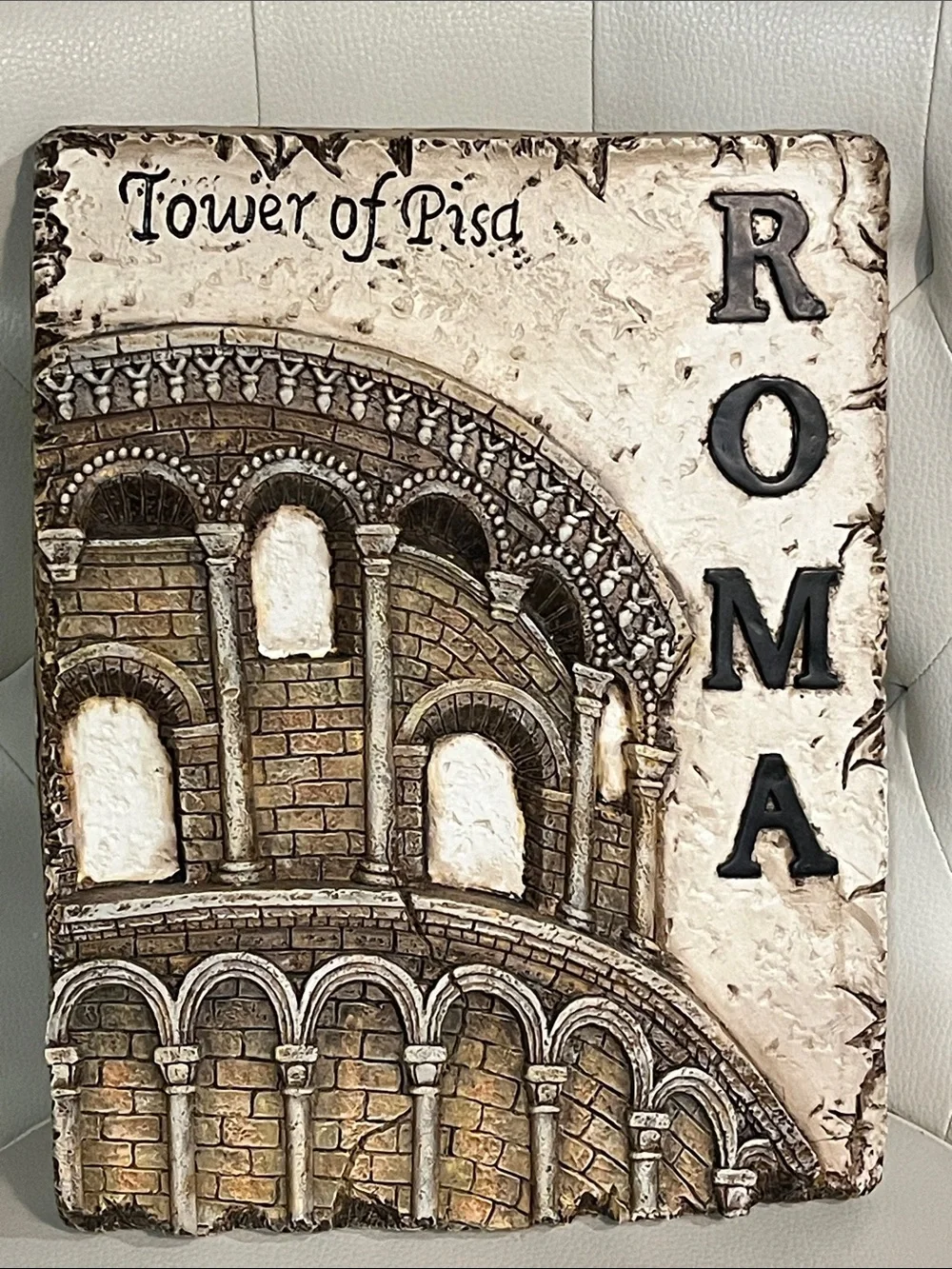 ROMA Tower of Pisa 1 Wall Art in Brown Cream Black 10X13 PARIS LISTED